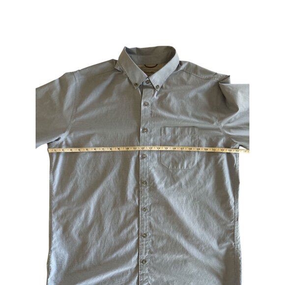 Eddie Bauer Mens Classic Button-Up Shirt TXL Microcheck Long Sleeve Blue READ - Picture 9 of 10